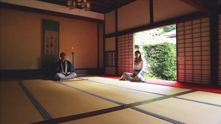 12:00　Tendai Shikan (meditation) in Toin’s Shishiku room）